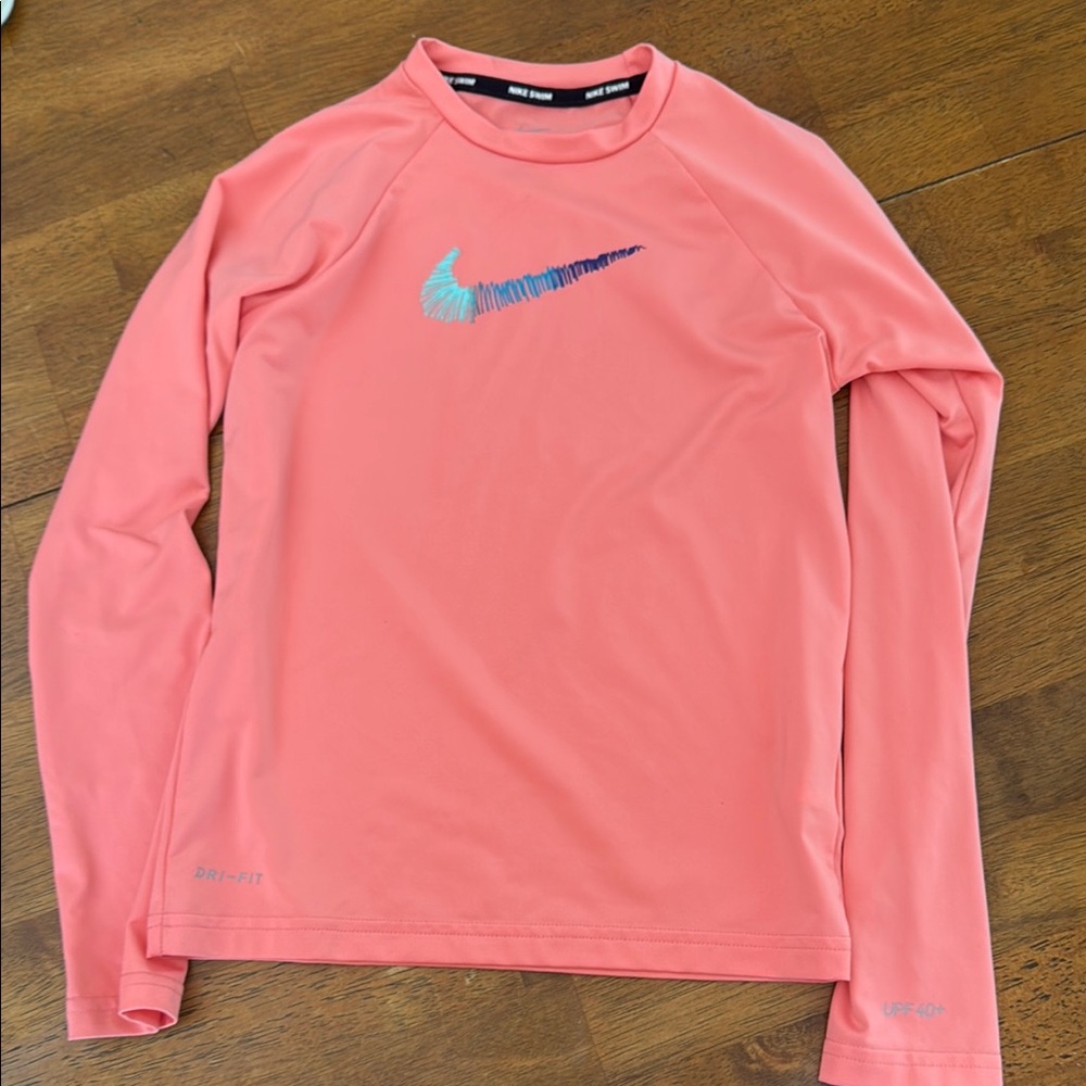 Nike Girls Coral Swim Shirt